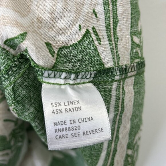 NEW Rachel Zoe Linen Midi Maxi Skirt Women’s Size XS Green Tropical Tie Waist - Picture 7 of 9